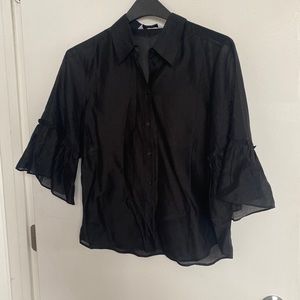 &Other Stories Black Sheer Blouse